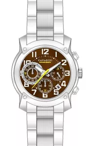 CAVADINI Herrenuhr Chronograph Datum Luxus CV-920 10 Bar Tabakbraun Edelstahl - Bild 1 von 2