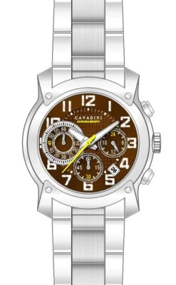CAVADINI Herrenuhr Chronograph Datum Luxus CV-920 10 Bar Tabakbraun Edelstahl - Bild 1 von 2