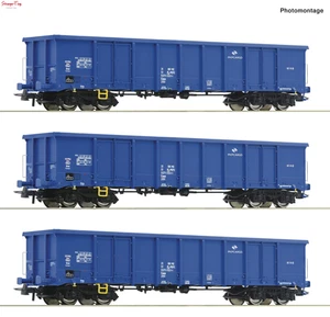 Roco PKP Cargo Wanos Gondola Set (3) VI 1:87 Scale, HO Scale - Picture 1 of 1