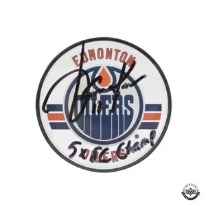 Jari Kurri Autographed & Inscribed Edmonton Oilers® Acrylic Puck - Picture 1 of 3