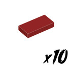 10x LEGO 3069 • 1x2 Tile • Fliese • dunkelrot • dark red