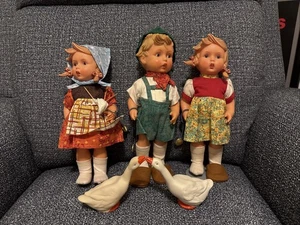 3 Vintage Gummi Goebel Hummel entzückende 11 ZOLL PUPPE (2) Gänse West Germany - Bild 1 von 6