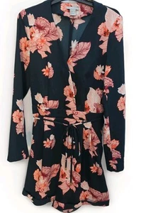 H&M PINK Floral print playsuit Shorts sz 12 Smart, Weddings, Races Special Occ - Picture 1 of 5