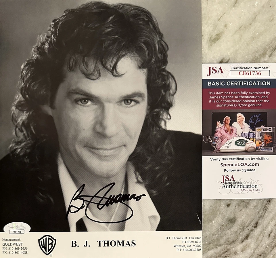 B.J. THOMAS Signed 8x10 Photo..COUNTRY MUSIC LEGEND..(d.2021) JSA COA - Image 1 of 1