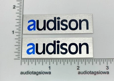 Par de logotipo de insignia de altavoz de aluminio personalizado Audison autoadhesivo Foto 1 de 4
