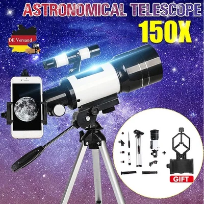 Teleskop Astronomie, Tragbares 70 mm Refraktor Fernrohr Teleskop für Kinder DHL - Bild 1 von 4