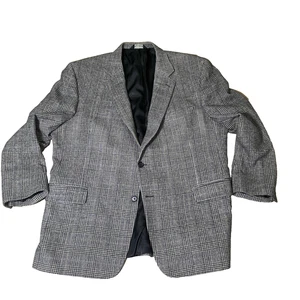 Jos. A. Bank 100% Camel Hair Winter Weight Sport Coat gray Plaid 48R Gordon - Picture 1 of 10