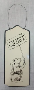 Blechschild zum Aufhängen mit Maus leise - Bild 1 von 3