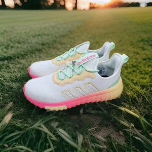 NWT Adidas Kaptir Flow 2.0k Women's Size 5 Pink, Lime Green Yellow Running Shoes - Picture 1 of 13