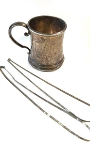 Vintage WEB Sterling Silber Bierkrug mit 0,925 serpantinischen Ketten - 139,8 g - Bild 1 von 12