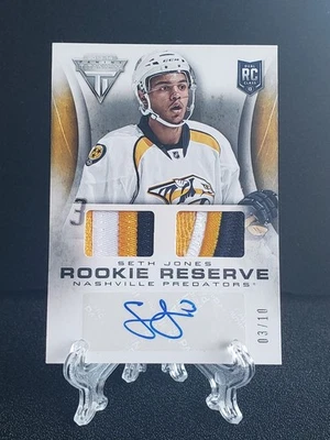 2013-14 Seth Jones Rookie Reserve Dual Patch Auto /10 - Image 1 of 2