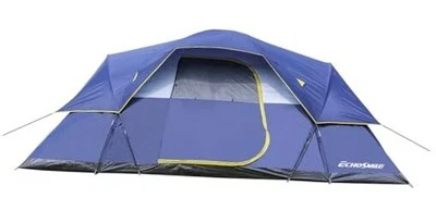  Tienda de campaña para 8 personas - Tienda impermeable a prueba de viento con mosca de lluvia azul marino y amarillo Foto 1 de 4