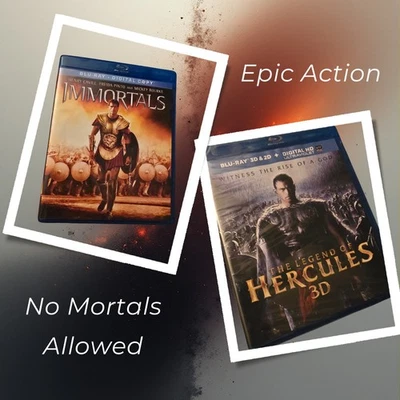 Hercules 3D + Immortals Blu-Ray Lot 🔥 Epic Action Adventure Double Feature - Image 1 of 4