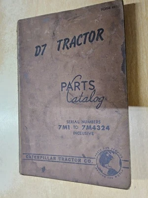 Caterpillar  D7 Tractor,  Parts Catalog  s/n 7M1 to 7M4324,  1959 - Image 1 of 4
