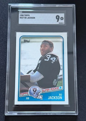 Topps Football #327 Bo Jackson 1988 novato RC SGC 9 Foto 1 de 2