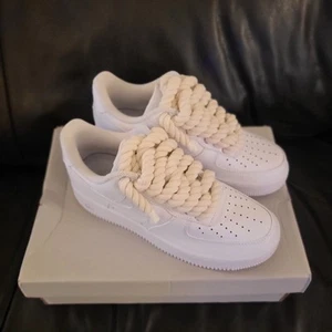 Nike Air Force 1 '07 Rope Men's Tripple White UK Size 6 - Picture 1 of 6
