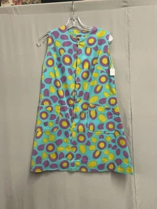 1960’s Turquoise /purple/yellow Mini Skirt Tent Dress - Picture 1 of 4