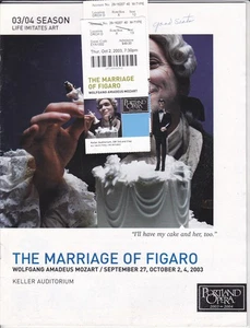 Mozart's The Marriage of Figaro - Portland Opera Program & Ticket 2003 (Oregon) - Picture 1 of 2