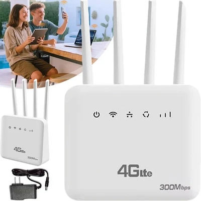 WLAN Router 4G LTE SIM Wireless WiFi 300Mbps WLAN6 Modem-Router für Hause  Büro - Bild 1 von 4