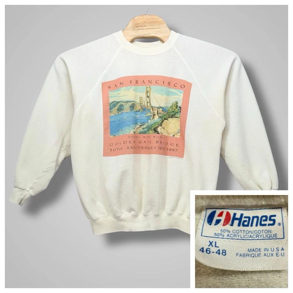 Sudadera Hanes De Colección Puente Golden Gate de San Francisco Hecha en EE. UU. Adulto XL Foto 1 de 4