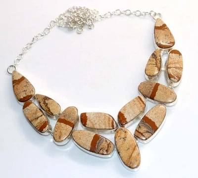 Collar de piedras preciosas enchapadas en plata 925 con cuadro de racimo grande 16" JW Foto 1 de 3