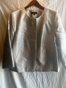 Talbots Größe 20 grau Blazer ein Druckknopf am Ausschnitt Seidenmischung elegant - Bild 1 von 4