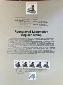 USPS página de recuerdo 1897A grabado locomotora tren ferrocarril sello - Imagen 1 de 1