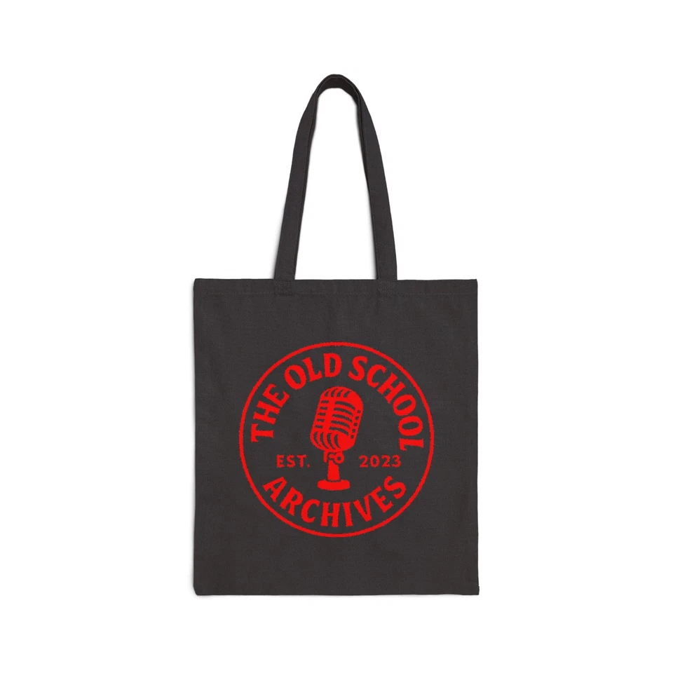 The Old-School Archives Canvas Vinyl Record Shopping Bag Red Mic Logo - Image 1 of 1