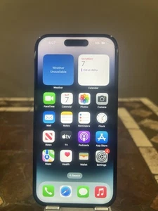 Apple iPhone 14 Pro - 128GB - Black (Unlocked) Cracked Front Screen -WORKS- - Zdjęcie 1 z 13