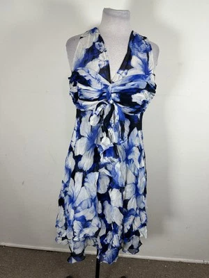 Vestido sin mangas Donna Ricco para mujer multicolor 100 % seda talla 12 Foto 1 de 4