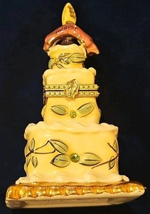 Heather Goldmine August Porcelain Cake Trinket Box - Picture 1 of 7