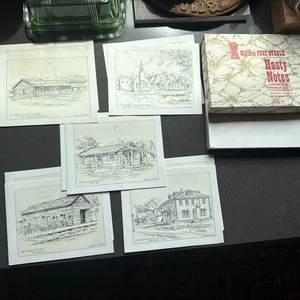 1967 Historic Fort Steele Hasty Notes By Edward Goodall NIB Pencil Drawing Cards - Picture 1 of 9