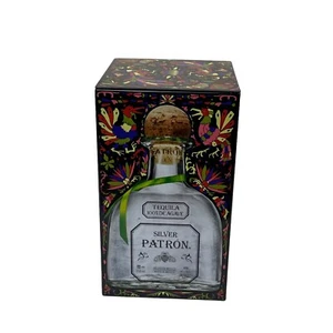 Silver Patron Tequila ~ Limited Edition ~Empty Metal Tin Box ~ Collectible 750ml - Picture 1 of 5