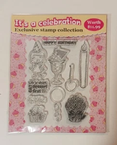 It's A Celebration Exclusive Stamp Collection Clear Silicone Rubber Scrapbooking - Picture 1 of 3