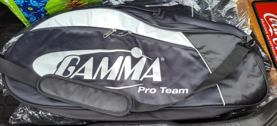 Gamma Pro Team Tennis Racquet Carrying Case Black  Silver Carry & Shoulder Strap - Image 1 of 1