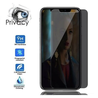 [Paquete de 2] Protector de pantalla de vidrio templado de privacidad para iPhone 15 14 13 12 11 X 8 7 Foto 1 de 4
