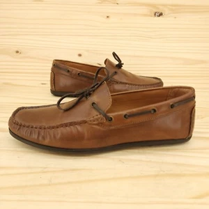 GBX Mens Driving Loafers Sz 9 D Brown Leather Casual Comfort Boat Shoes Preppy - Picture 1 of 8
