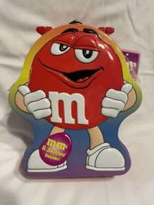 M&M's RED EASTER Tin Lunchbox 7 1/2" tall Sealed NWT from 2003 Galerie Retired - Picture 1 of 10