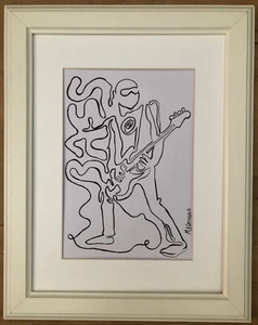 "Original Tintenzeichnung ""Bassgitarrenspieler 2" - Bild 1 von 1