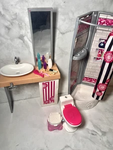 Tocador de ducha de baño Mattel Barbie Deluxe Plus EXTRAS - Imagen 1 de 5