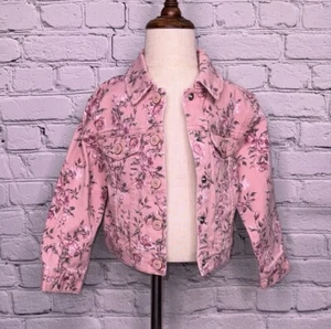 NWT LOVE SHACK FANCY x Gap Kids Girls Pink Denim Jeans Jacket - Size 4 Years 4T - Picture 1 of 7