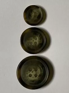 Khaki Tone Tweed Horn Effect Buttons 3 Sizes 15/20/25mm Pack Of 10 - Picture 1 of 3