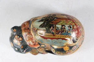 Estatuilla Gato Durmiente Satsuma De Colección - Hecha en China - Pintada a Mano aaa - Imagen 1 de 14