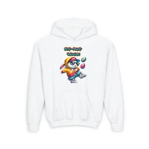 Hip-Hop Bunny Youth Hoodie,  Sweatshirt, Easter Gift, Spring Fashion Streetwear - Picture 1 of 17