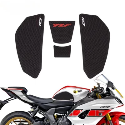 Black Tank Traction Side Pad Knee Grip Protector Set For YAMAHA YZF R7 2021-2022 - Image 1 of 4