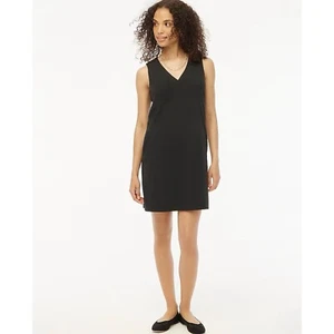 NUEVO CON ETIQUETAS J. Vestido recto Crew 2 sin mangas con cuello en V mini negro - Imagen 1 de 6