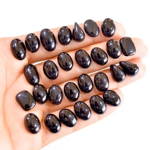 Lote de 28 piezas de piedras preciosas sueltas de cabujón de ónix negro natural de 162 quilates 13x10-16x10 mm #2798 - Imagen 1 de 4