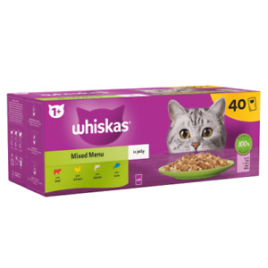 Whiskas Wet Adult Cat Food Pouches Mixed Menu in Jelly 40 x 85