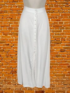 MASSIMO DUTTI WHITE FLARE SKIRT SIZE UK 16 VISCOSE WOMENS LINED BUTTON THROUGH - Picture 1 of 5