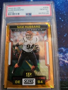 Sam Hubbard 2023 Score Football #204 Orange Lava #/565 Bengals PSA 10 - Picture 1 of 2